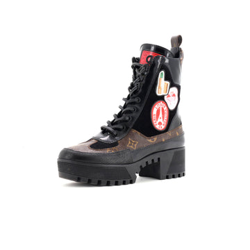 Louis Vuitton Women's Laureate Platform Desert Boots Limited Edition World Tour Suede with Monogram Canvas and Leather