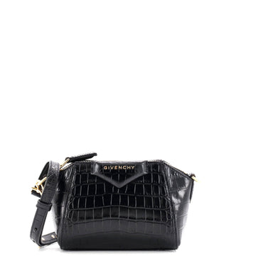 Givenchy Antigona Crossbody Bag Crocodile Embossed Leather Nano