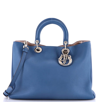 Christian Dior Diorissimo Tote Pebbled Leather Large