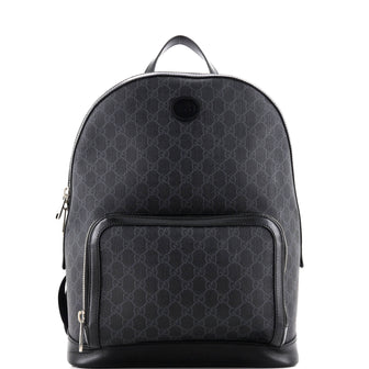 Gucci Interlocking G Patch Zip Backpack GG Coated Canvas Medium