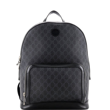 Gucci Interlocking G Patch Zip Backpack GG Coated Canvas Medium