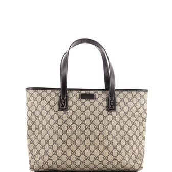 Gucci Plus Tote GG Coated Canvas with Leather Large Brown 3456991