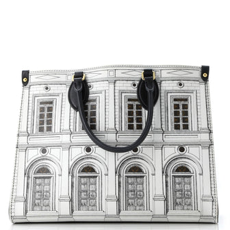 Louis Vuitton OnTheGo Tote Limited Edition Fornasetti Architettura Print Leather and Monogram Canvas MM