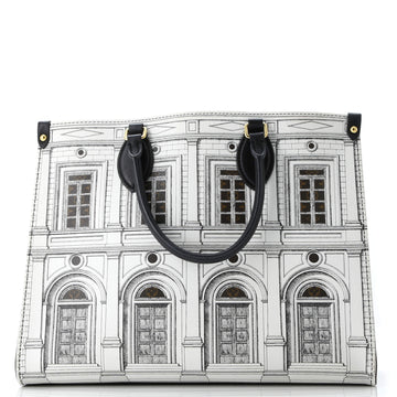 Louis Vuitton OnTheGo Tote Limited Edition Fornasetti Architettura Print Leather and Monogram Canvas MM