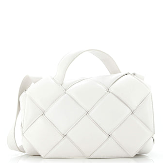 Bottega Veneta Top Handle Shoulder Bag Padded Maxi Intrecciato Leather