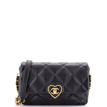 Chanel Coco Love CC Heart Flap Bag Quilted Lambskin Small