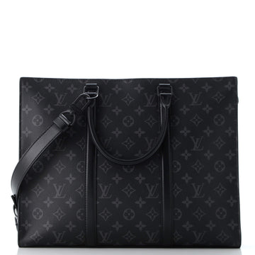 Louis Vuitton Sac Plat Zipper Tote Monogram Eclipse Canvas Horizontal
