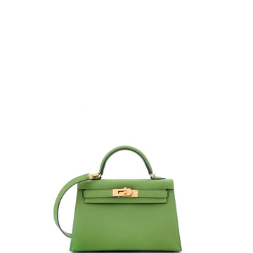 Hermes Kelly Mini II Bag Green Epsom with Gold Hardware 20