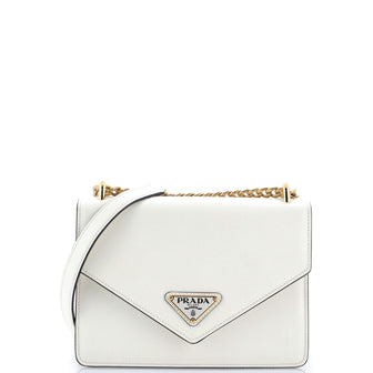 Prada Envelope Flap Chain Shoulder bag Saffiano Leather Small