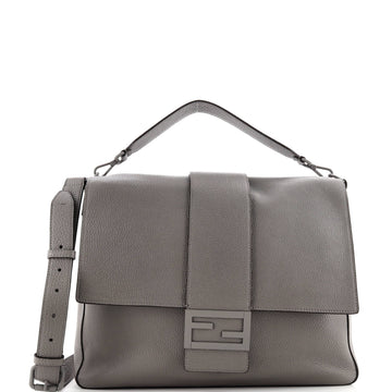 Fendi Baguette Flap Messenger Bag Leather Large