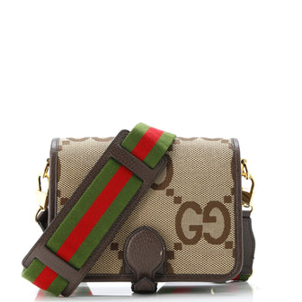Gucci Buckle Messenger Bag Jumbo GG Canvas Small
