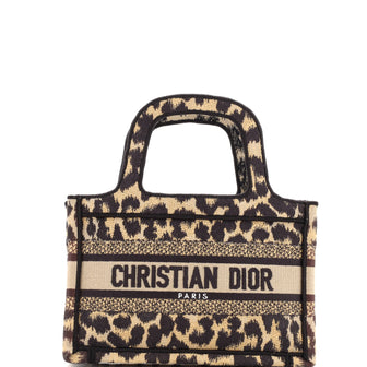 Christian Dior Book Tote Mizza Embroidered Canvas Mini