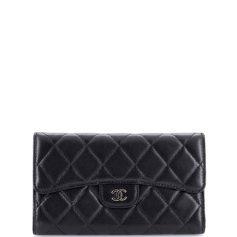 Chanel L-Flap Wallet Quilted Lambskin Long