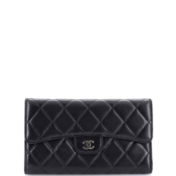 Chanel L-Flap Wallet Quilted Lambskin Long