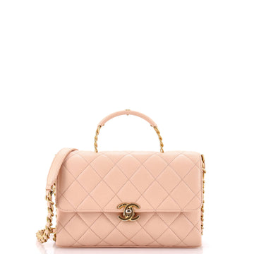 Chanel Carry Me Top Handle Flap Bag Quilted Caviar Small