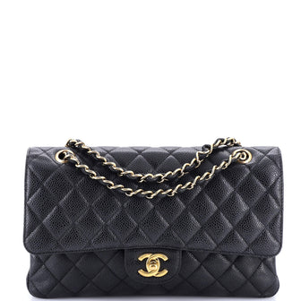 Chanel Classic Double Flap Bag Quilted Caviar Medium