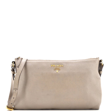 Prada Dual Strap Flat Crossbody Bag Vitello Daino Medium