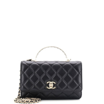 Chanel Pick Me Up Logo Handle Wallet on Chain Quilted Lambskin