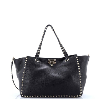 Valentino Garavani Rockstud Tote Pebbled Leather Medium