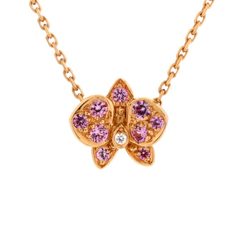 Cartier Caresse D'Orchidees Necklace 18K Rose Gold with Sapphires and Diamond Small