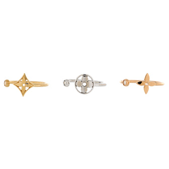 Louis Vuitton Idylle Blossom Ring Set 18K Tricolor Gold with Diamonds