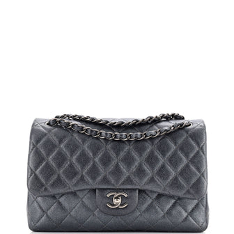 Chanel Classic Double Flap Bag Quilted Caviar Jumbo