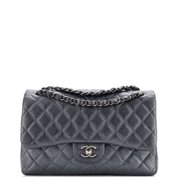 Chanel Classic Double Flap Bag Quilted Caviar Jumbo