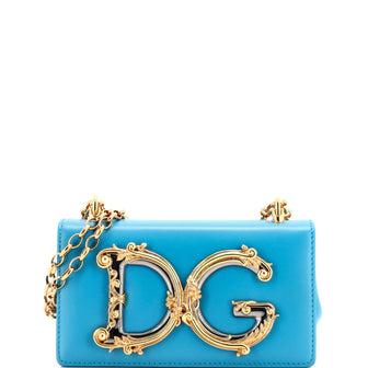 Dolce & Gabbana DG Girls Flap Bag Embellished Leather Mini