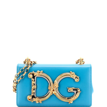 Dolce & Gabbana DG Girls Flap Bag Embellished Leather Mini