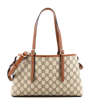 Gucci Emblem Tote GG Coated Canvas Small