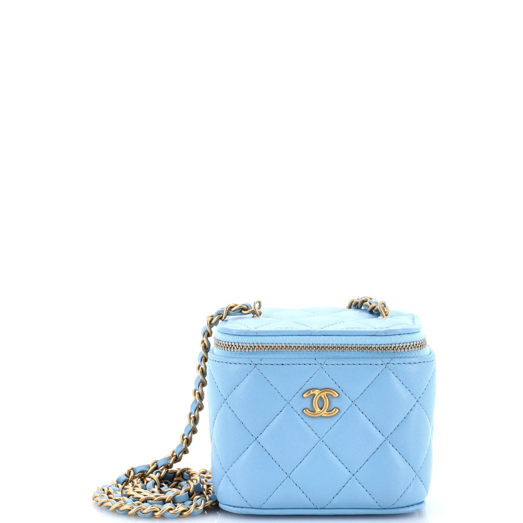 Chanel Pearl Crush Vanity Case with Chain Quilted Lambskin Mini