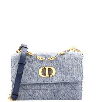 Christian Dior Miss Caro Flap Bag Cannage Quilt Denim Mini