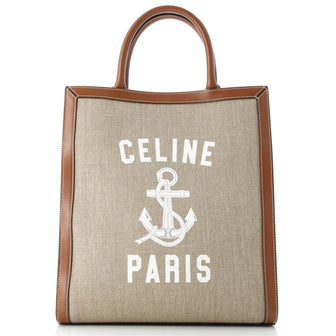 Celine Vertical Cabas Tote Printed Canvas and Leather Small