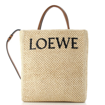 Loewe A4 Tote Raffia and Leather North South