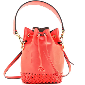 Fendi Mon Tresor Bucket Bag Leather with Whipstitch Detail Mini