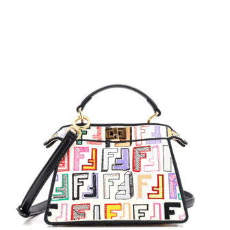 Fendi Peekaboo ISeeU Bag Embroidered Zucca Canvas Petite