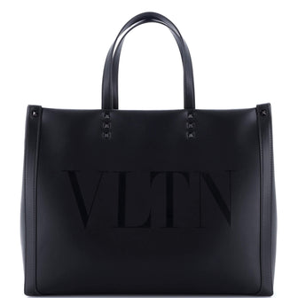 Valentino Garavani VLTN Rockstud Shopping Tote Embroidered Leather Large