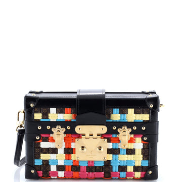 Louis Vuitton Petite Malle Handbag Limited Edition LV Cafe Woven Canvas