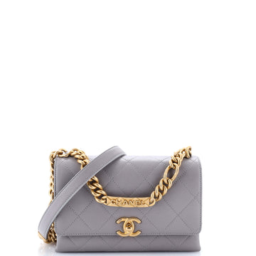 Chanel Bracelet On Chain Flap Bag Quilted Caviar Mini