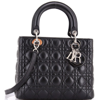 Christian Dior Vintage Lady Dior Bag Cannage Quilt Lambskin Medium