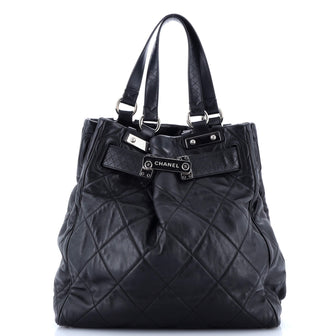 Chanel Paris-Londres Door Latch Tote Quilted Leather Large