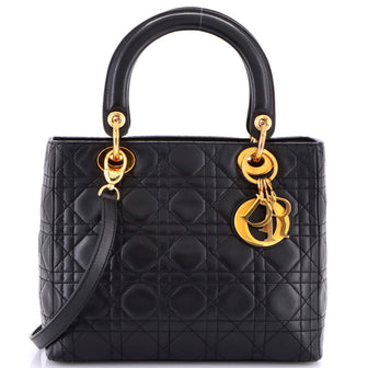 Christian Dior Vintage Lady Dior Bag Cannage Quilt Lambskin Medium