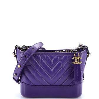 Chanel Gabrielle Hobo Chevron Aged Calfskin Small