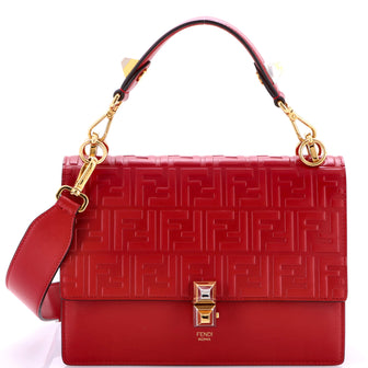 Fendi Kan I Bag Zucca Embossed Leather Medium