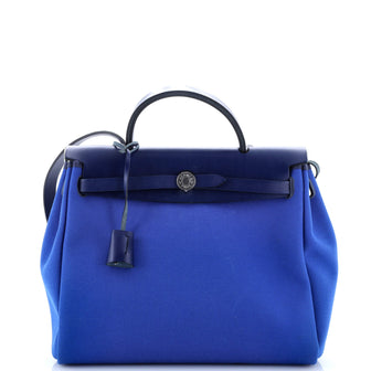 Hermes Herbag Zip Leather and Toile 31