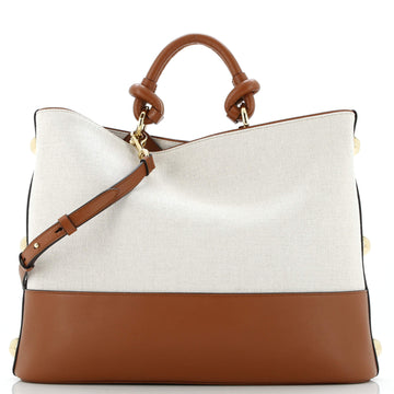 Salvatore Ferragamo Glam Tote Bag Canvas and Leather