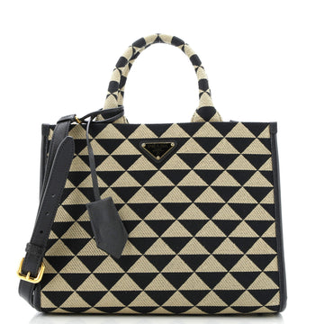 Prada Symbole Shopper Tote Jacquard Small