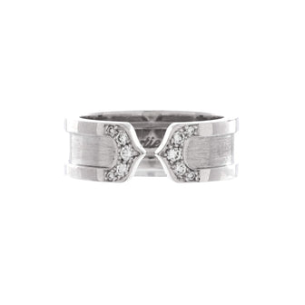 Cartier C de Cartier Ring 18K White Gold with Diamonds 6.5mm