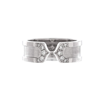 Cartier C de Cartier Ring 18K White Gold with Diamonds 6.5mm