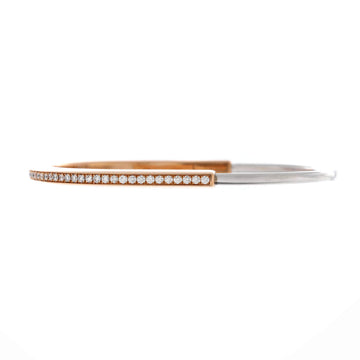 Tiffany & Co. Lock Bangle Bracelet 18K Rose Gold and 18K White Gold with Diamonds Narrow